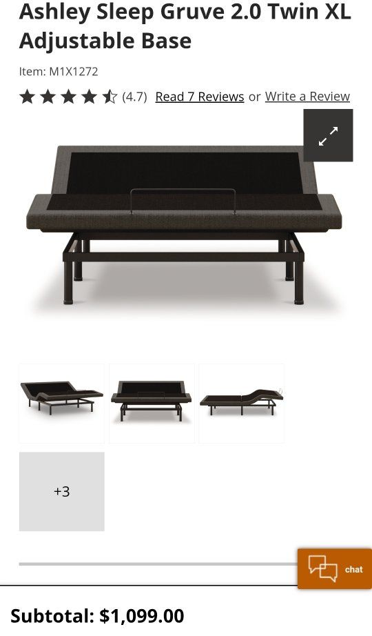 Ashley Twin Xl Adjustable bed