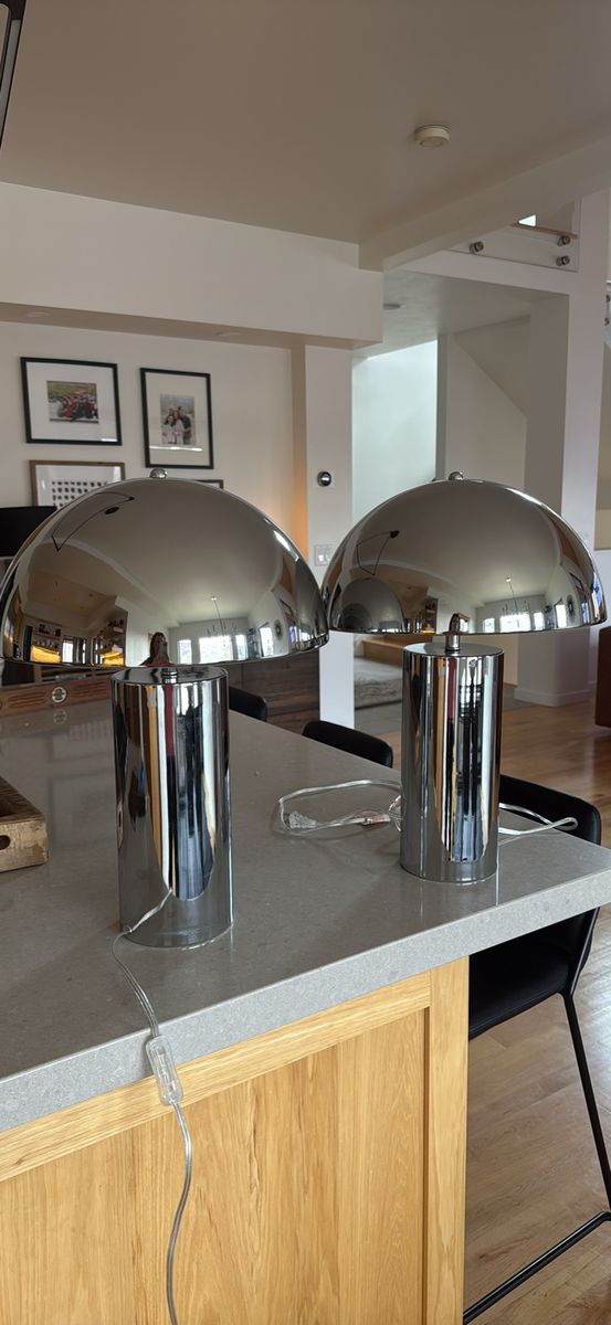 Mid Century Modern Chrome Lamps $400