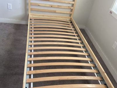 IKEA TARVA Twin Bed Frame (Solid Pine) + LURÖY Slatted Base - Like New - 2 Available