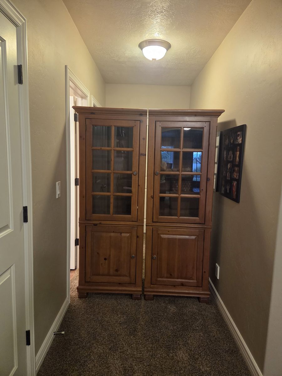 Pair of solid wood bookshelves