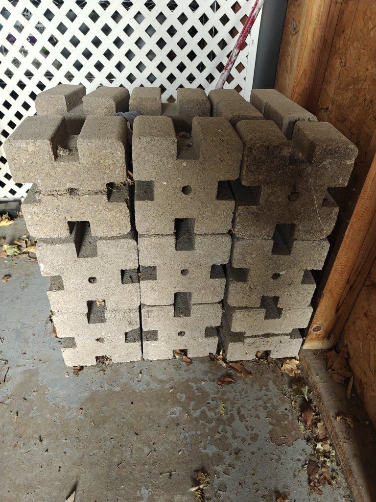 Concrete Blocks (35 count) - corner blocks for connecting 2x6 boards- raised beds, barries, etc.