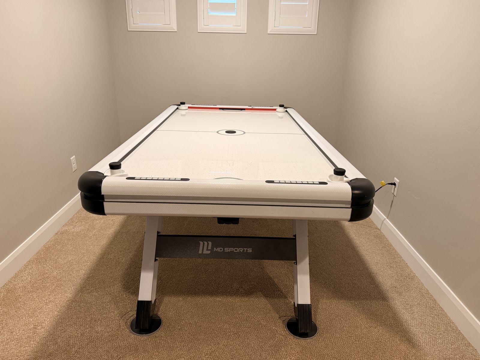 MD Sports Air Hockey Table - White/Black Arcade Table