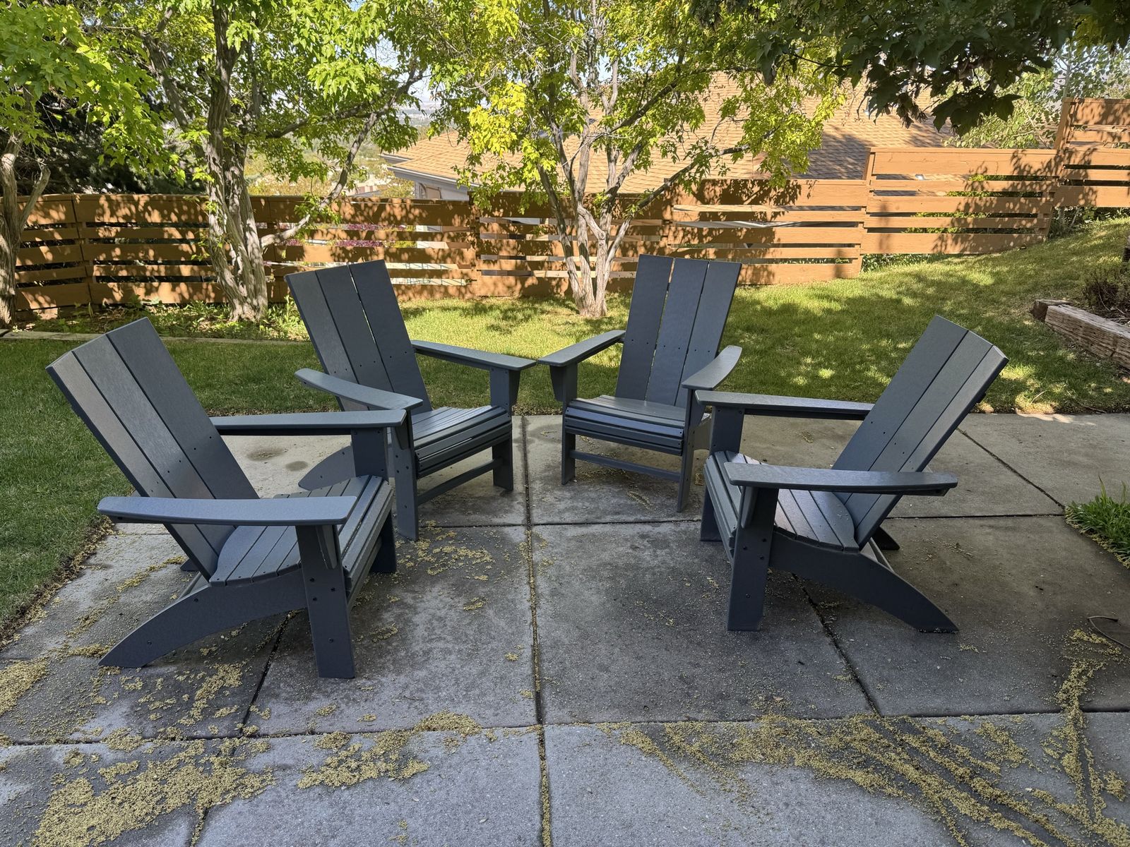 Polywood Adirondack Chairs Outdoor Patio Set of 4