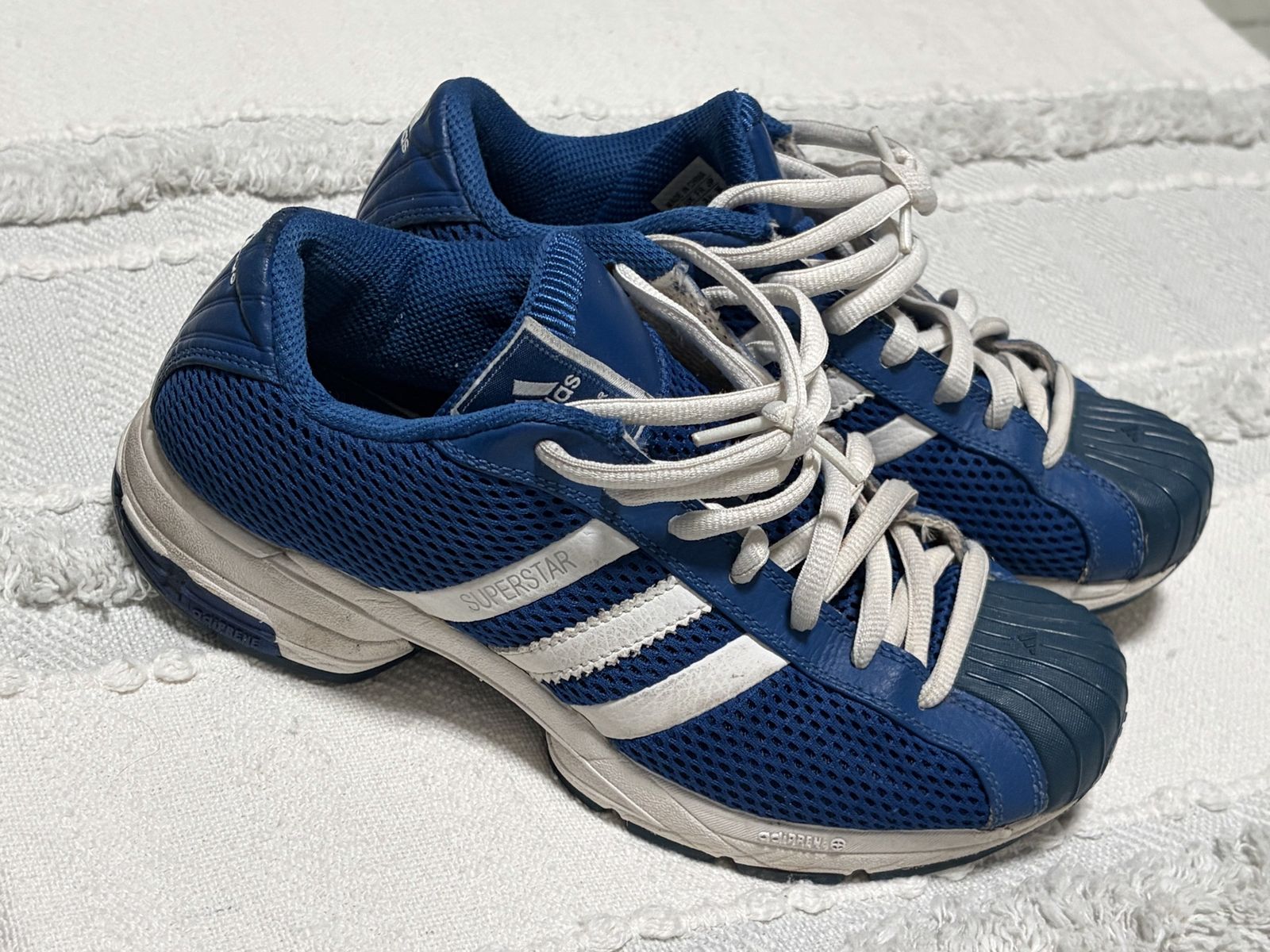 Adidas Superstar Blue and White Mesh Athletic Sneakers Men's Size 6.5
