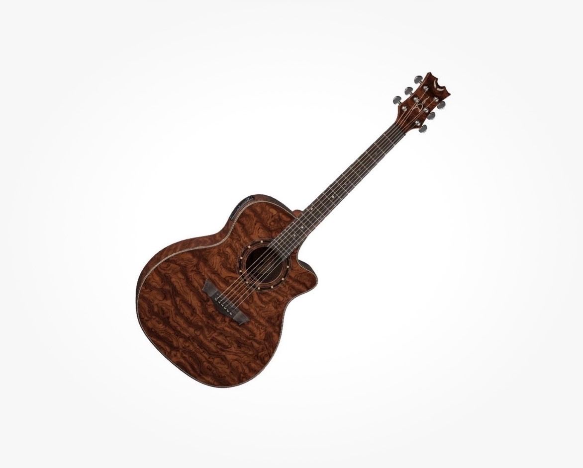 Rare Dean Left-handed Bubbinga Acoustic Guitar W/ case and strap