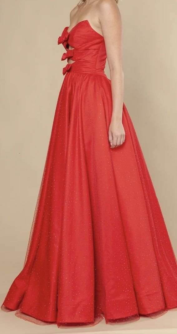 Red Sparkly A-Line Long Formal Dress  New