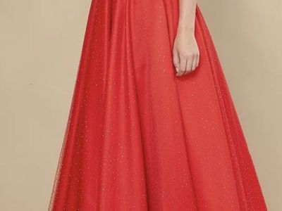 Red Sparkly A-Line Long Formal Dress New