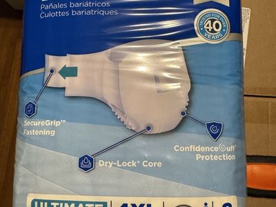 Attends Bariatric Briefs Size 4XL Ultimate Absorbency 8 Count Pack