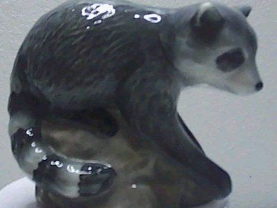 Royal Copenhagen Figurine Raccoon On A Rock Looking Down #056