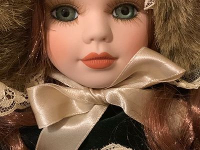 Set of Three 16” Porcelain Dolls - Dutch Girl & Winter Victorians