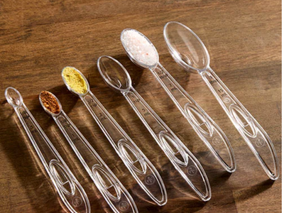 Pampered Chef Clear Plastic Measuring Spoon Set - 6 Piece Kitchen Measuring Tools