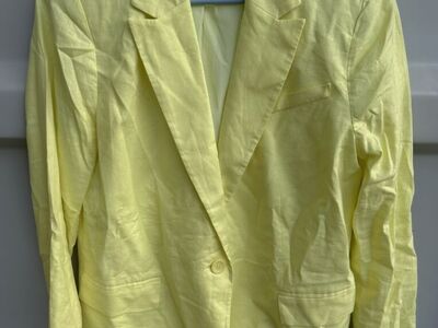 NWT Nordstrom Open Edit Linen Blazer Small Yellow