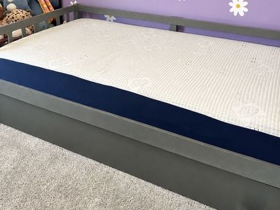 Wooden Twin Size Daybed Bed Frame with Mattress - Gray