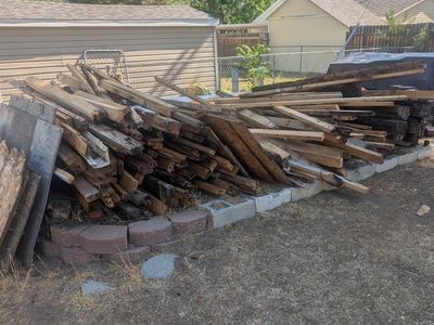 Assorted Scrap Lumber, Plywood Sheets & Paver Bricks Lot