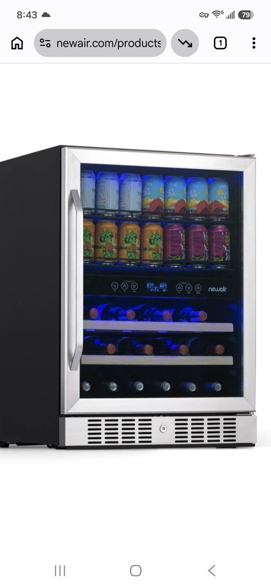 **Title:** NEW In Box! Newair 24" Dual Zone Beer & Wine Fridge (AWB-400DB) - 