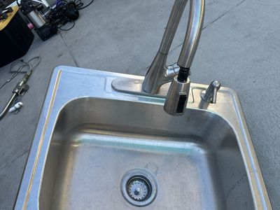 Glacier Bay Stainless Steel Kitchen Sink with Pull-Down Faucet, 25x22 Inch