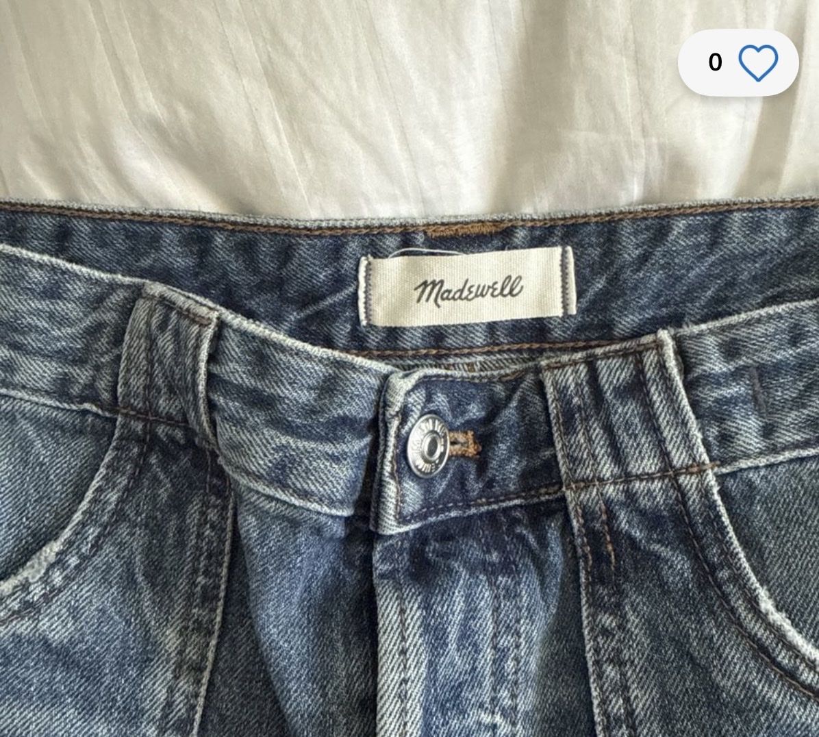 Madewell Blue Denim Carpenter Pants Women's Size 27 Tapered Leg High-Rise Jeans