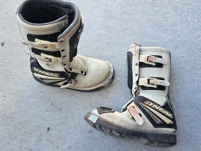 Kids Size 1 - O'Neal Elements Off-Road Motocross Boots White Black(Read description)