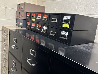 Heavy-Duty 4-Drawer Metal File Cabinets - Black & Tan Office Storage small filing drawers also