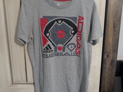 Adidas Grey Baseball Graphic T-Shirt - Boys' XL (18/20)