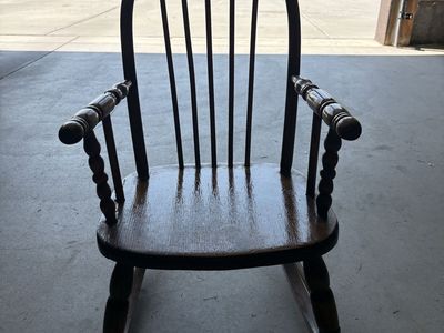 Vintage Children's Wooden Spindle Back Rocking Chair