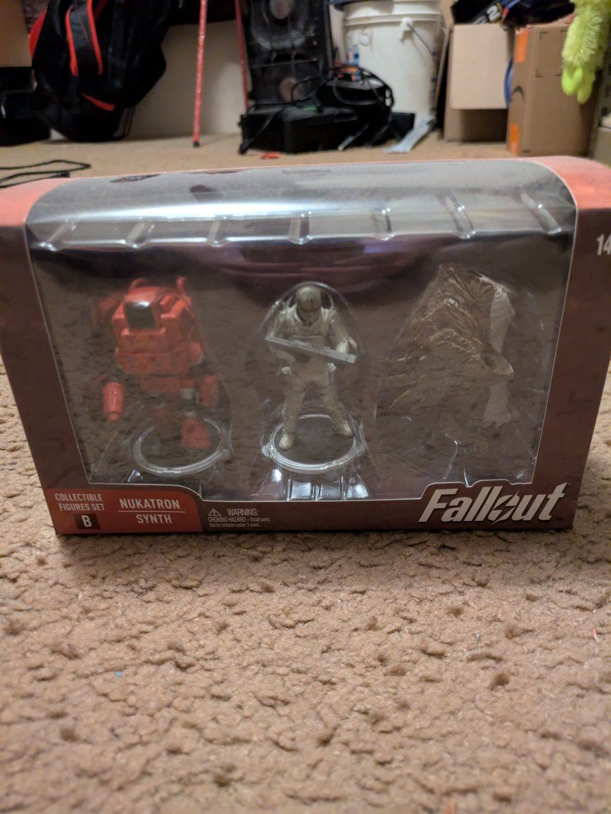 Fallout Collectible Figures Set B: Nukatron, Synth, Deathclaw Build-A-Figure Bethesda Syndicate 3" figures