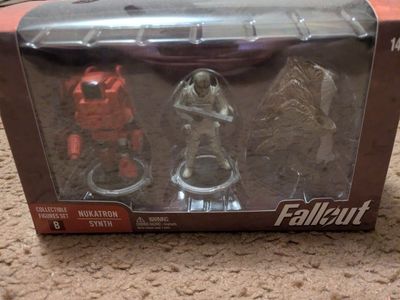 Fallout Collectible Figures Set B: Nukatron, Synth, Deathclaw Build-A-Figure Bethesda Syndicate 3" figures