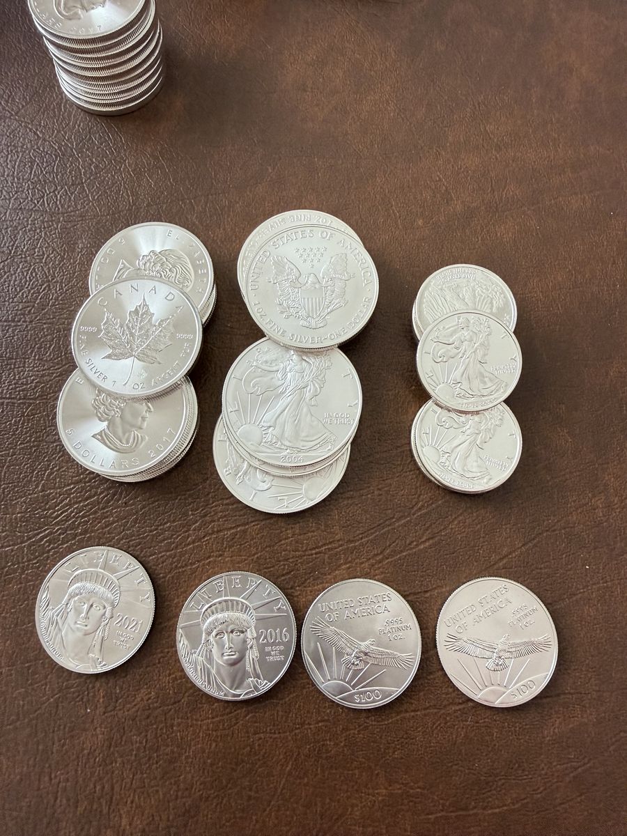 Assorted Precious Metal Silver and Platinum Coins