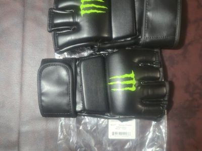 Monster Premier Black Vinyl MMA Gloves - Size Large with Claw Logo - New in Package
