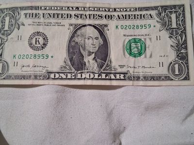 Series 2017 $1 Star Note Federal Reserve Note Used Condition
