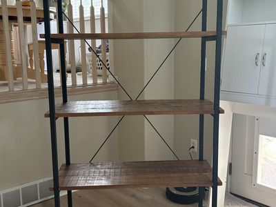 Industrial Style 5-Tier Bookshelf - Rustic Wood & Metal Open Bookcase, Tall Display Shelf