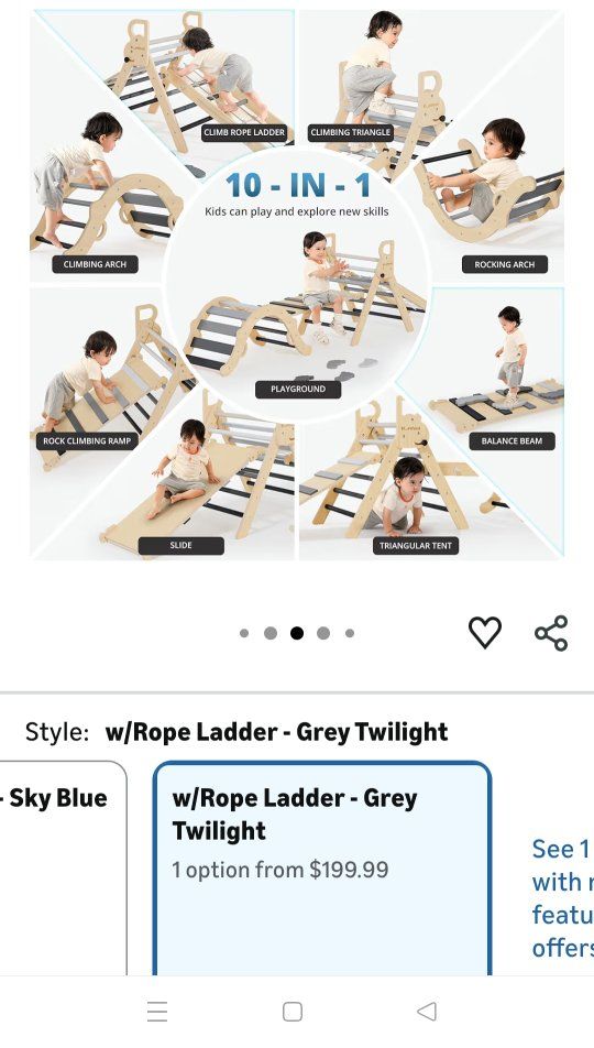 BlueWood 10-in-1 Pikler Triangle Set,