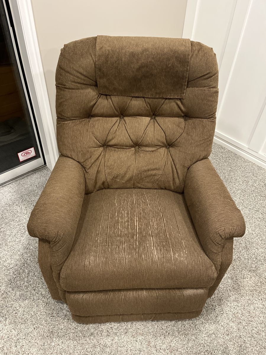 Brown Corduroy Recliner Chair - Comfortable Upholstered Armchair