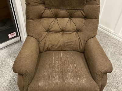Brown Corduroy Recliner Chair - Comfortable Upholstered Armchair