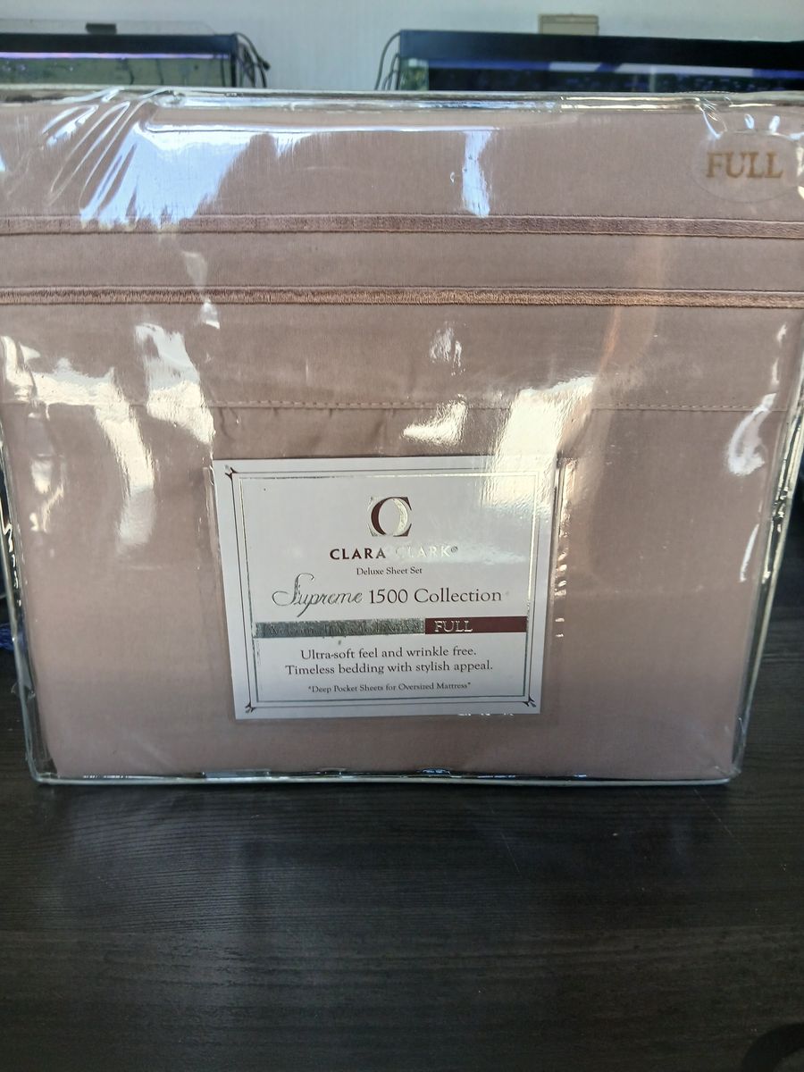 Clara Clark Supreme 1500 Collection Full Size Deluxe Sheet Set - Available in Navy blue or Tan/Light brown-Section A