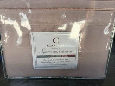 Clara Clark Supreme 1500 Collection Full Size Deluxe Sheet Set - Available in Navy blue or Tan/Light brown-Section A