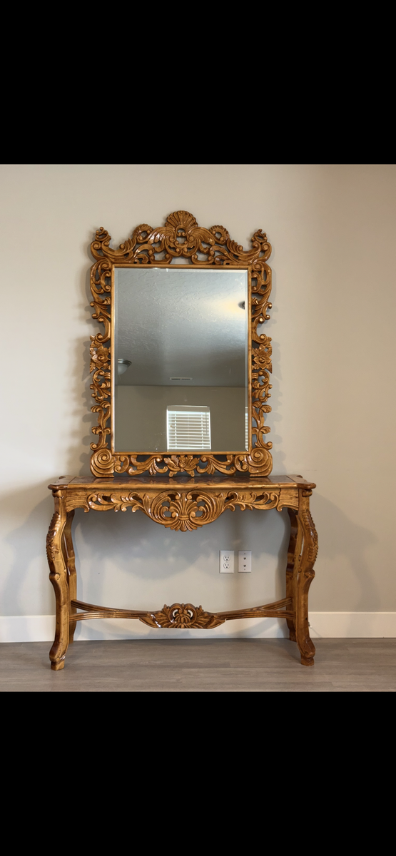 Console table and mirror