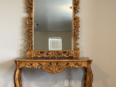 Console table and mirror
