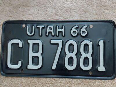 Utah License Plate 1966
