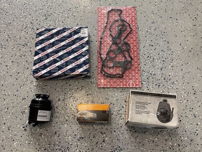 BMW Spare parts - Air Filter, Power Steering Pump. Power Steering Fluid Reservoir, Valve Cover Gasket Set