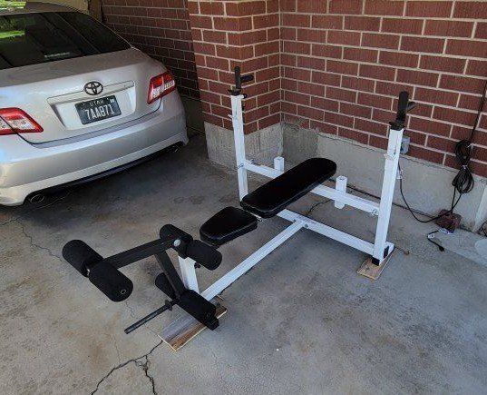 BodySmith Workout Center Adjustable Weight Bench - White Home Gym