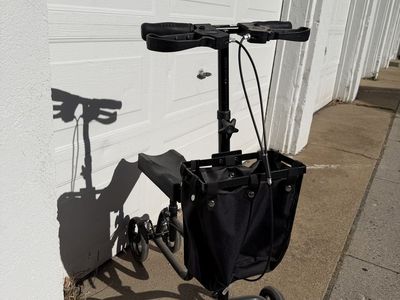 Folding Knee Scooter with Brakes and Basket