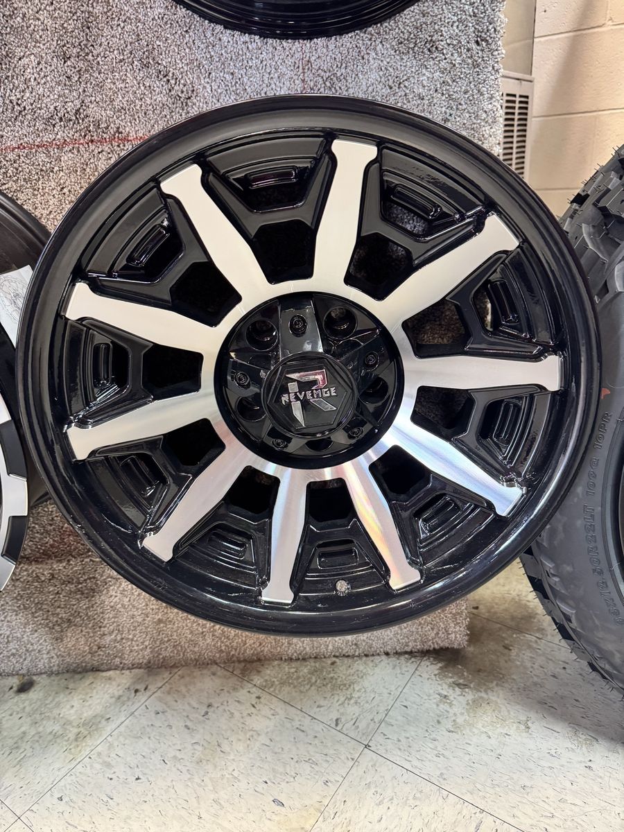 Revenge Offroad RV-304 17x9 Wheel 5x127 / 5x139.7 Black Machined. Brand new set of 4.