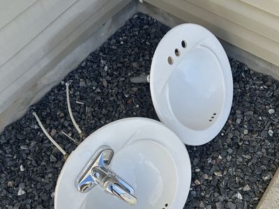 Two Round Bathroom sinks