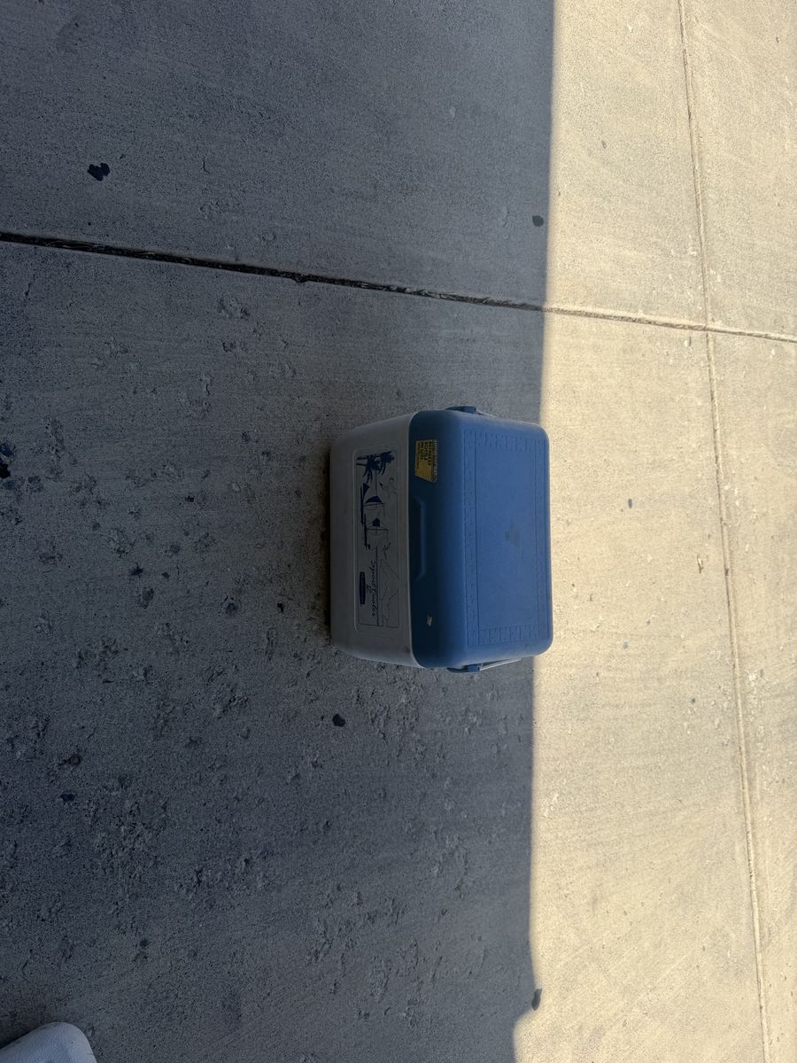 Blue and White Portable Cooler Ice Chest