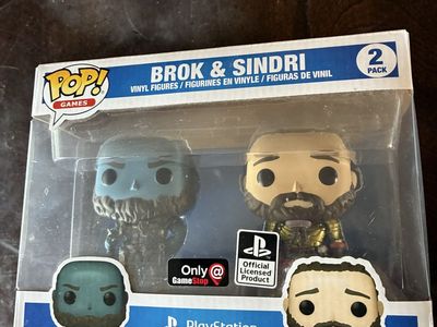 Brand New Funko Pop! Games: God of War Brok & Sindri 2-Pack (GameStop Exclusive) PlayStation Official Licensed