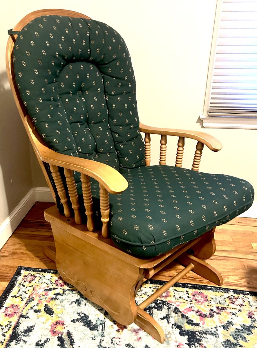 Wooden Rocking Chair with Comfortable Cushions