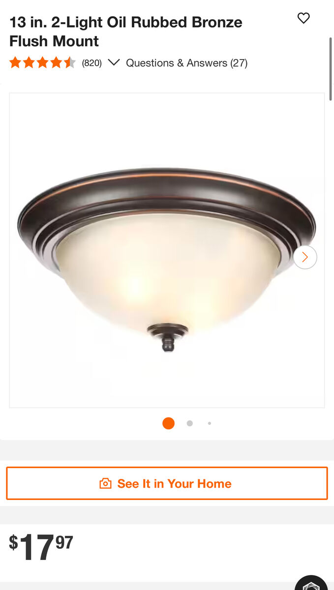 Oil Rubbed Bronze Flush Mount Lights – Bulk Deal! (I have 8)