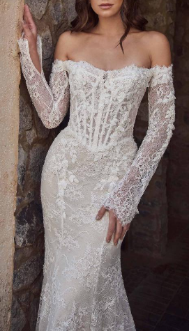 White/light nude wedding dress size 14