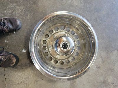 Stainless Steel 16-Inch Dually Wheel Simulator Hubcap Center Cap Liner